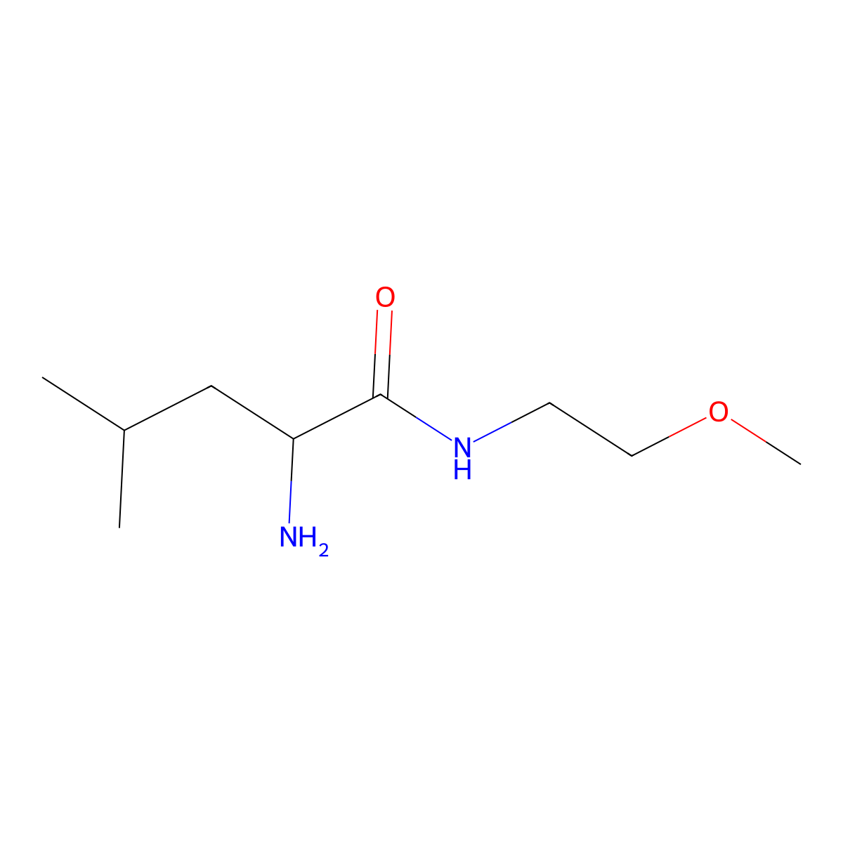 2-amino-N-(2-methoxyethyl)-4-methylpentanamide molecular structure, CAS 1104607-27-3
