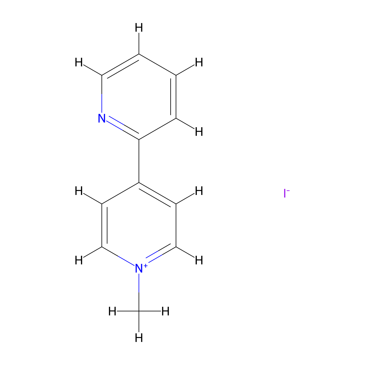 4-(2'-Pyridyl)-1-methylpyridinium iodide molecular structure, CAS 110462-45-8