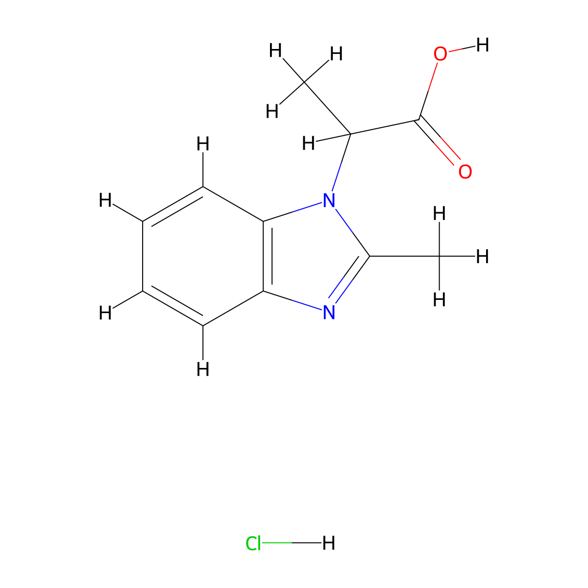 2-(2-Methyl-benzoimidazol-1-YL)-propionic acid hydrochloride molecular structure, CAS 1104620-99-6