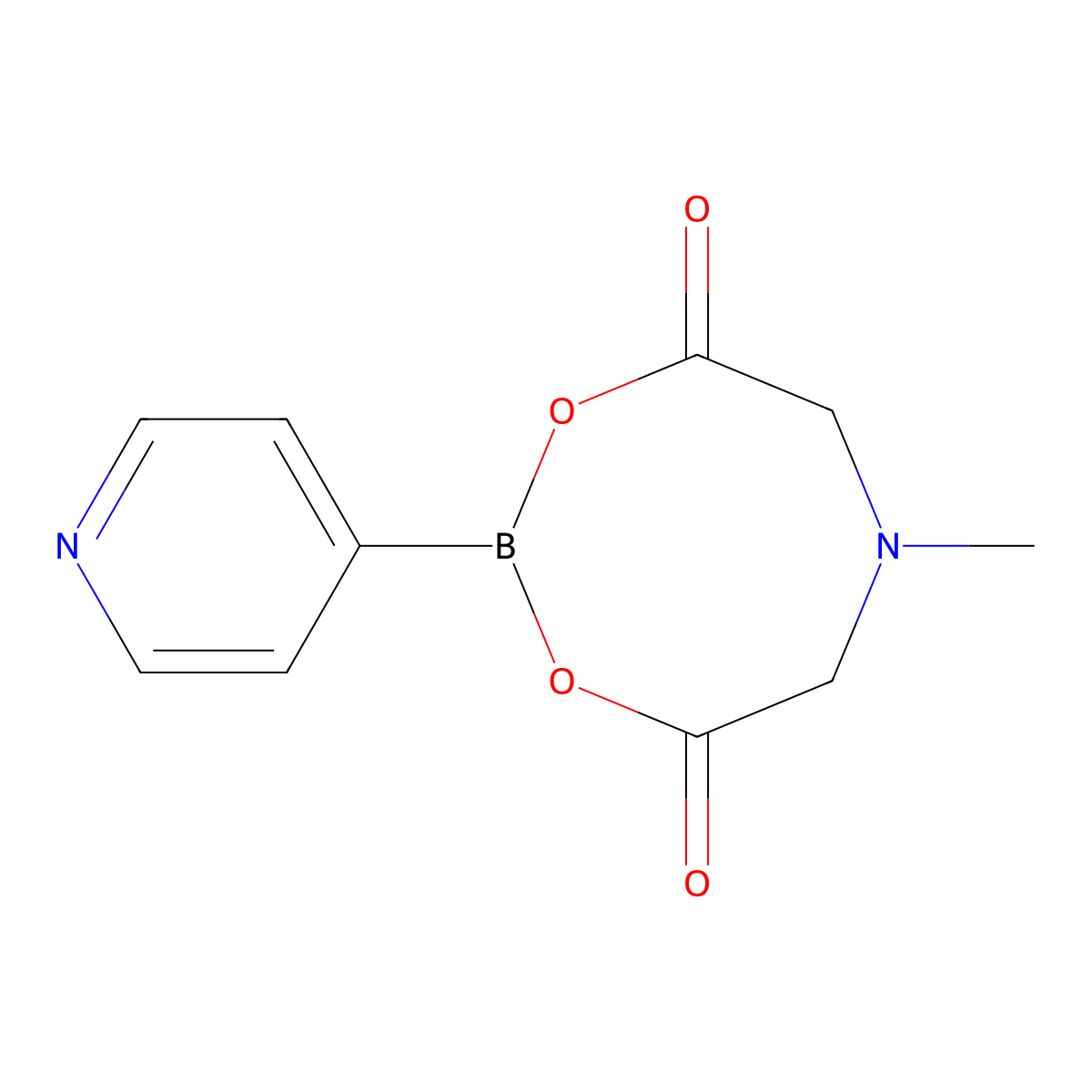 6-Methyl-2-(pyridin-4-yl)-1,3,6,2-dioxazaborocane-4,8-dione molecular structure, CAS 1104636-72-7
