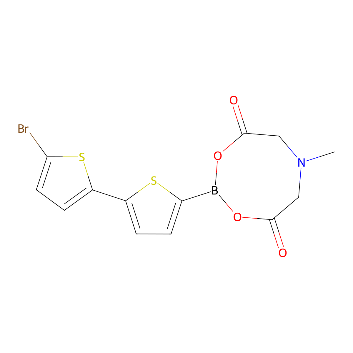 2-(5'-Bromo-[2,2'-bithiophen]-5-yl)-6-methyl-1,3,6,2-dioxazaborocane-4,8-dione molecular structure, CAS 1104636-79-4
