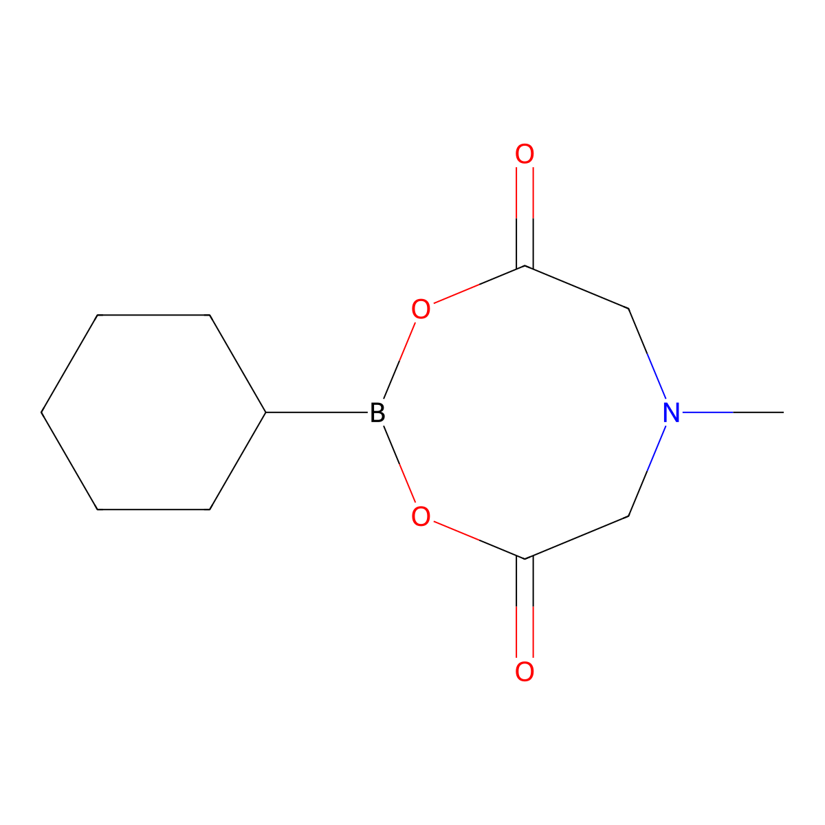 2-Cyclohexyl-6-methyl-1,3,6,2-dioxazaborocane-4,8-dione molecular structure, CAS 1104637-39-9