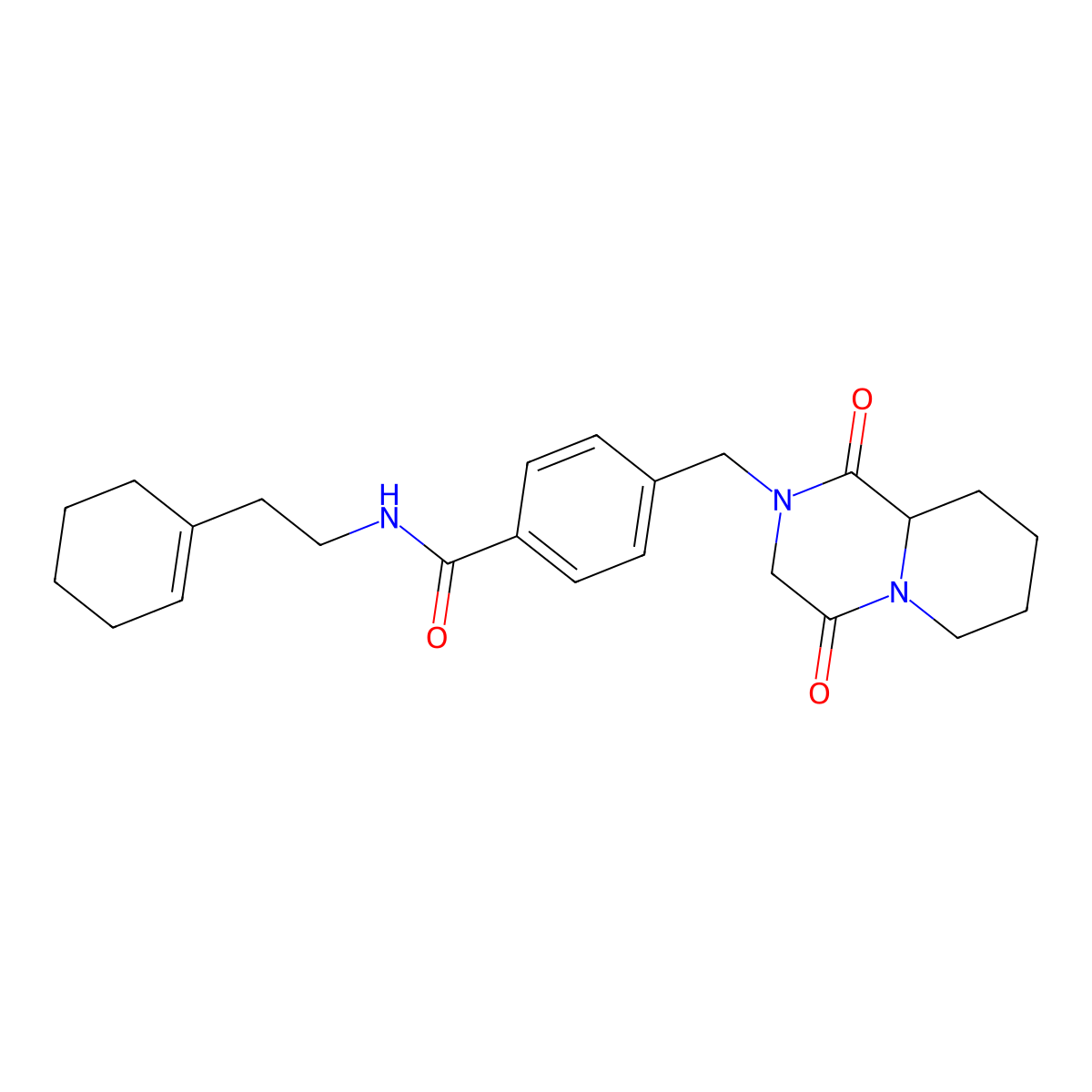 N-(2-cyclohex-1-en-1-ylethyl)-4-[(1,4-dioxooctahydro-2H-pyrido[1,2-a]pyrazin-2-yl)methyl]benzamide molecular structure, CAS 1104637-54-8