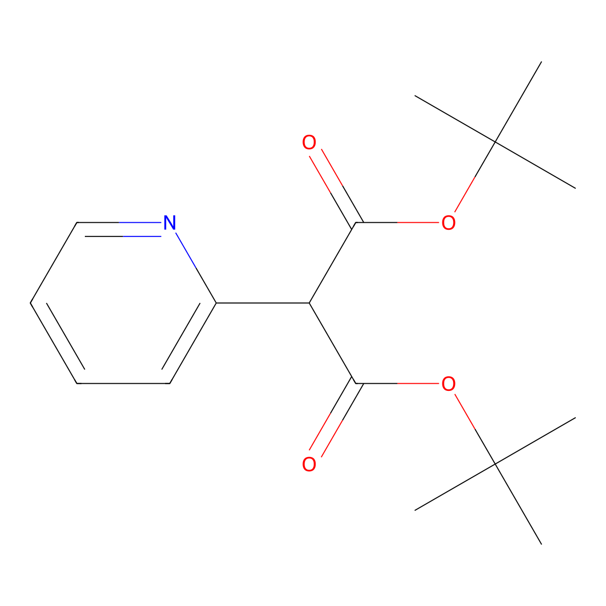 Di-tert-butyl (pyridin-2-yl)propanedioate molecular structure, CAS 1104643-39-1