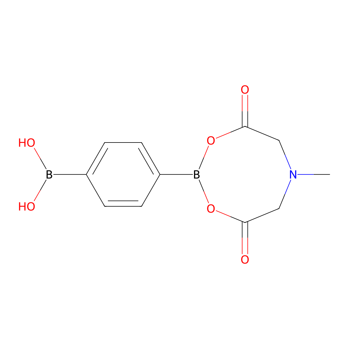 [4-(6-Methyl-4,8-dioxo-1,3,6,2-dioxazaborocan-2-yl)phenyl]boronic acid molecular structure, CAS 1104665-01-1