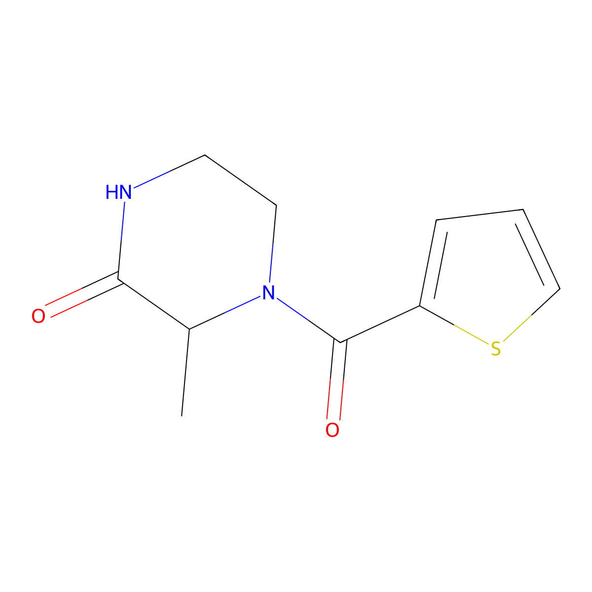 3-Methyl-4-(thiophene-2-carbonyl)piperazin-2-one molecular structure, CAS 1104729-19-2