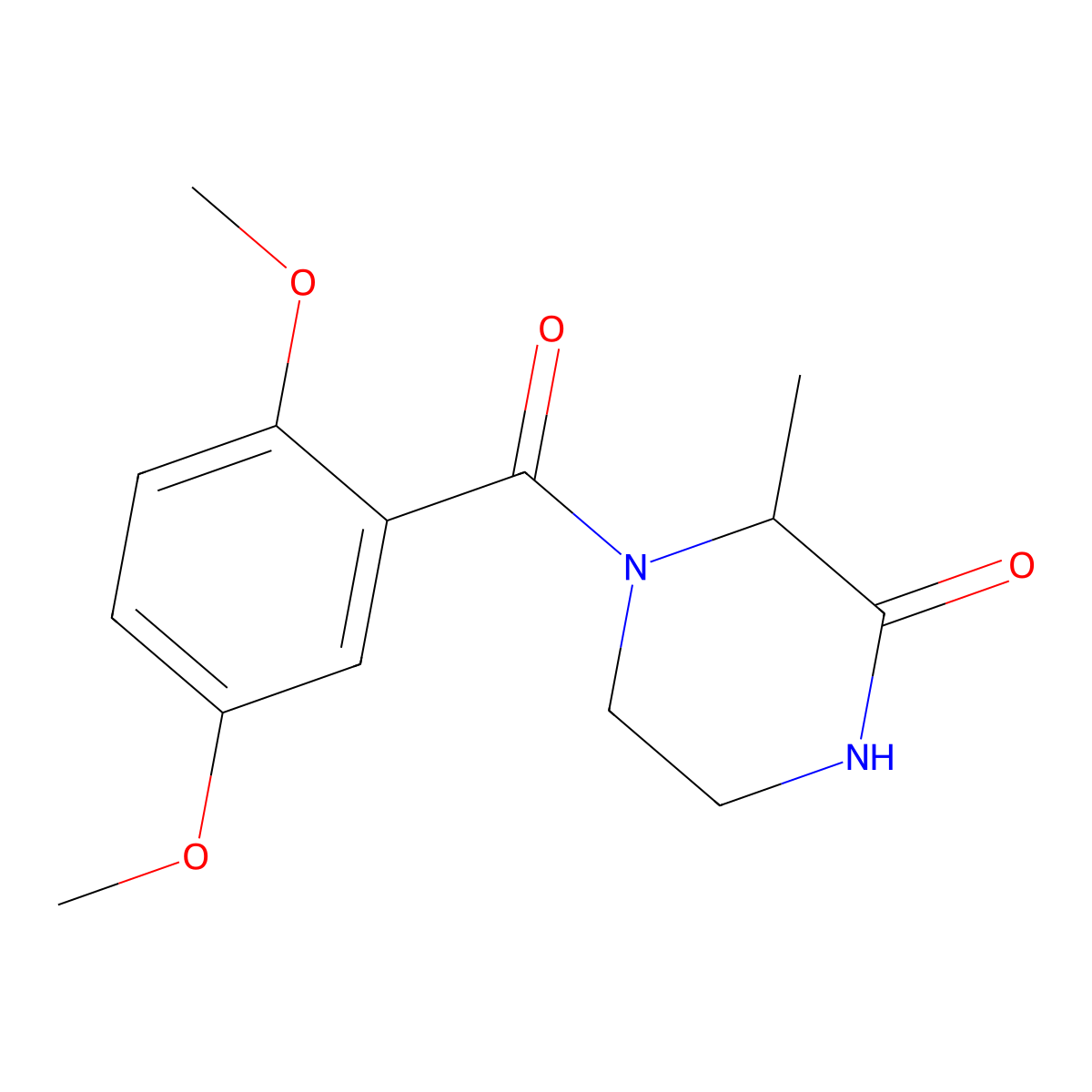 4-(2,5-Dimethoxybenzoyl)-3-methylpiperazin-2-one molecular structure, CAS 1104729-22-7