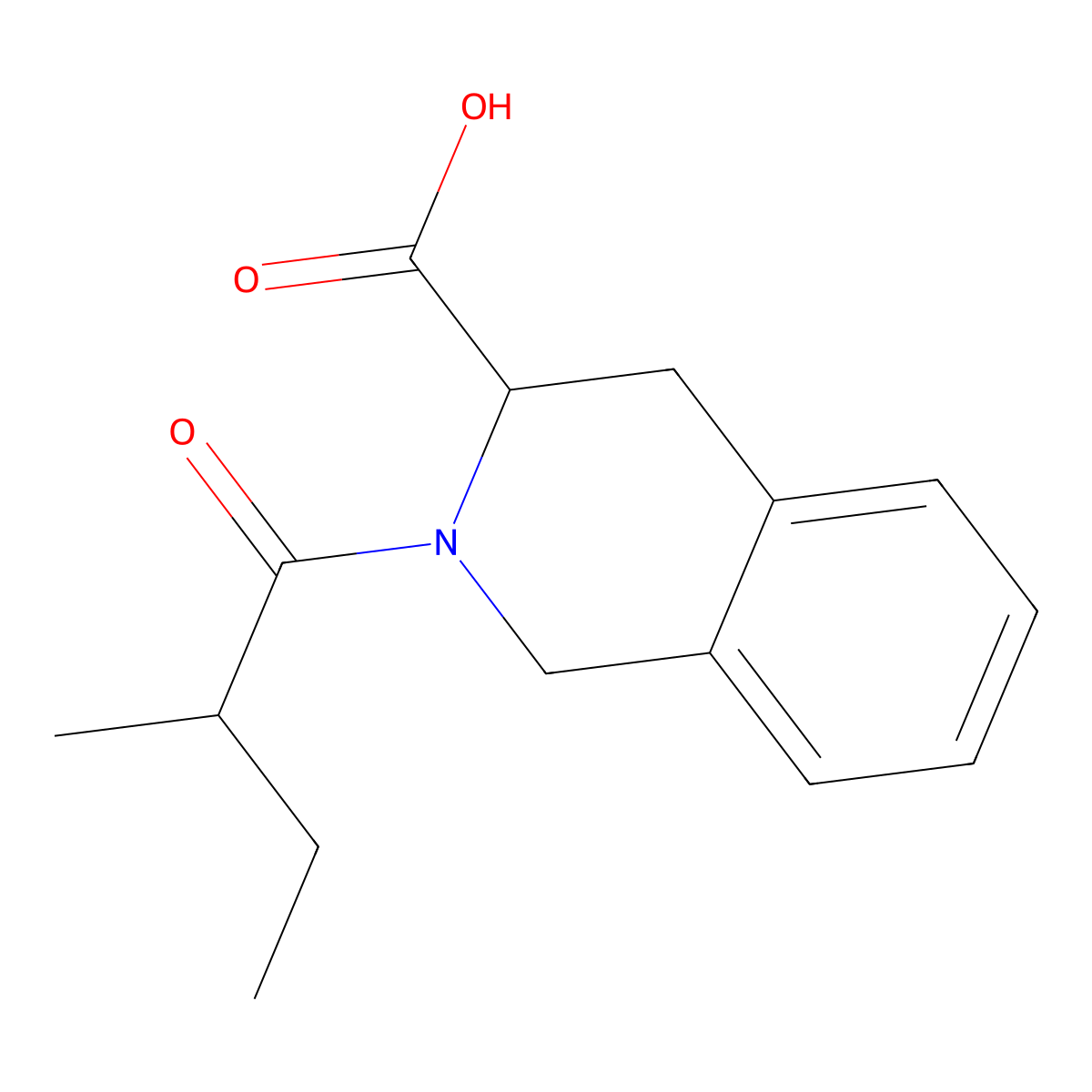2-(2-Methylbutanoyl)-1,2,3,4-tetrahydroisoquinoline-3-carboxylic acid molecular structure, CAS 1104734-29-3
