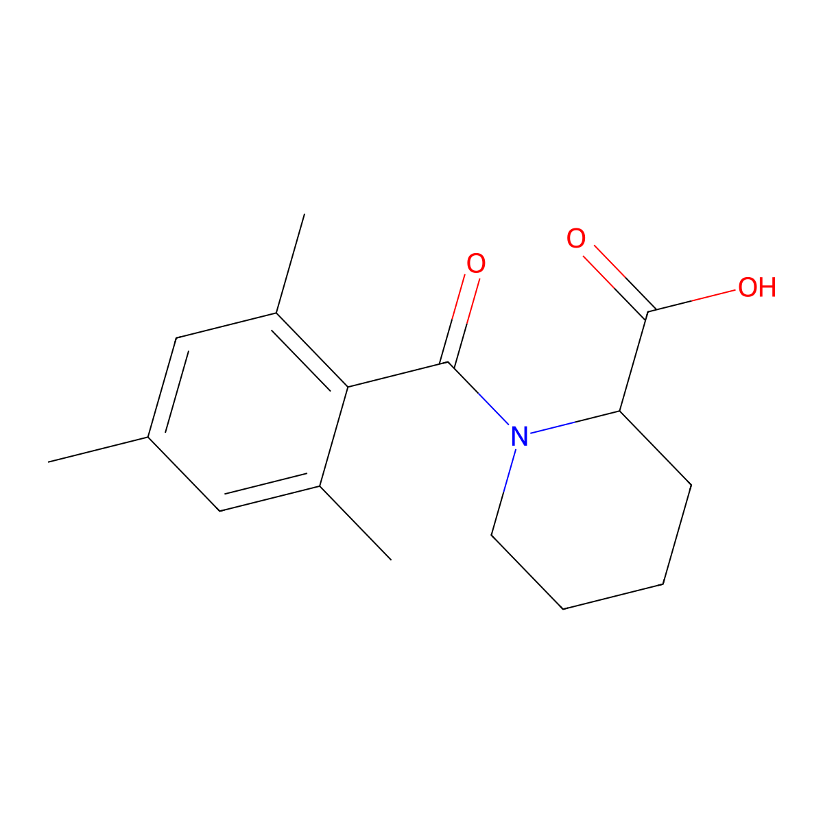 1-(2,4,6-Trimethylbenzoyl)piperidine-2-carboxylic acid molecular structure, CAS 1104784-04-4