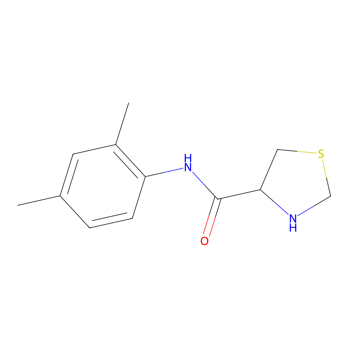 N-(2,4-dimethylphenyl)-1,3-thiazolidine-4-carboxamide molecular structure, CAS 1104793-76-1