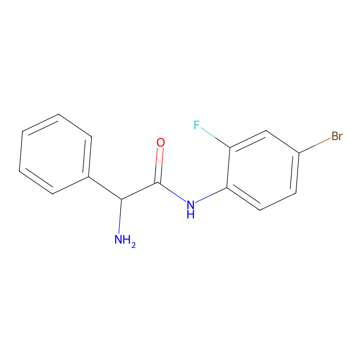 2-amino-N-(4-bromo-2-fluorophenyl)-2-phenylacetamide molecular structure, CAS 1104794-76-4