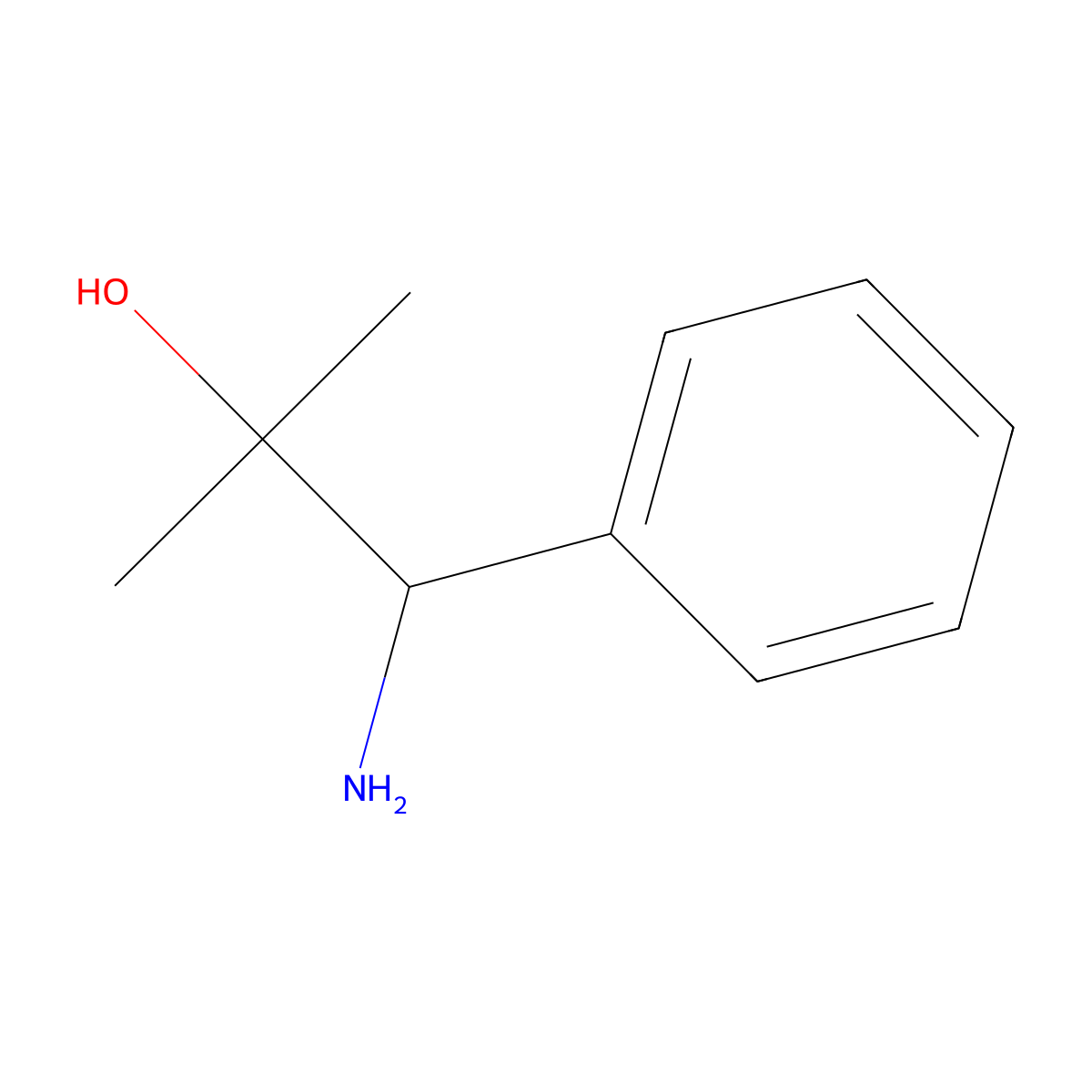 (S)-1-amino-2-methyl-1-phenylpropan-2-ol molecular structure, CAS 110480-86-9