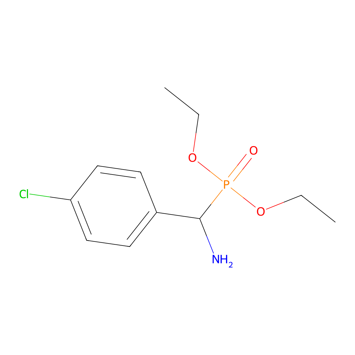 Phosphonic acid, [amino(4-chlorophenyl)methyl]-, diethyl ester, (S)- molecular structure, CAS 110480-88-1