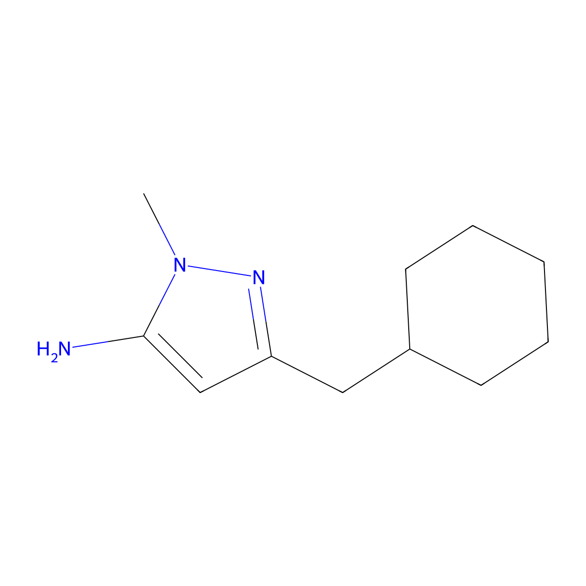 3-(Cyclohexylmethyl)-1-methyl-1H-pyrazol-5-amine molecular structure, CAS 1104807-21-7