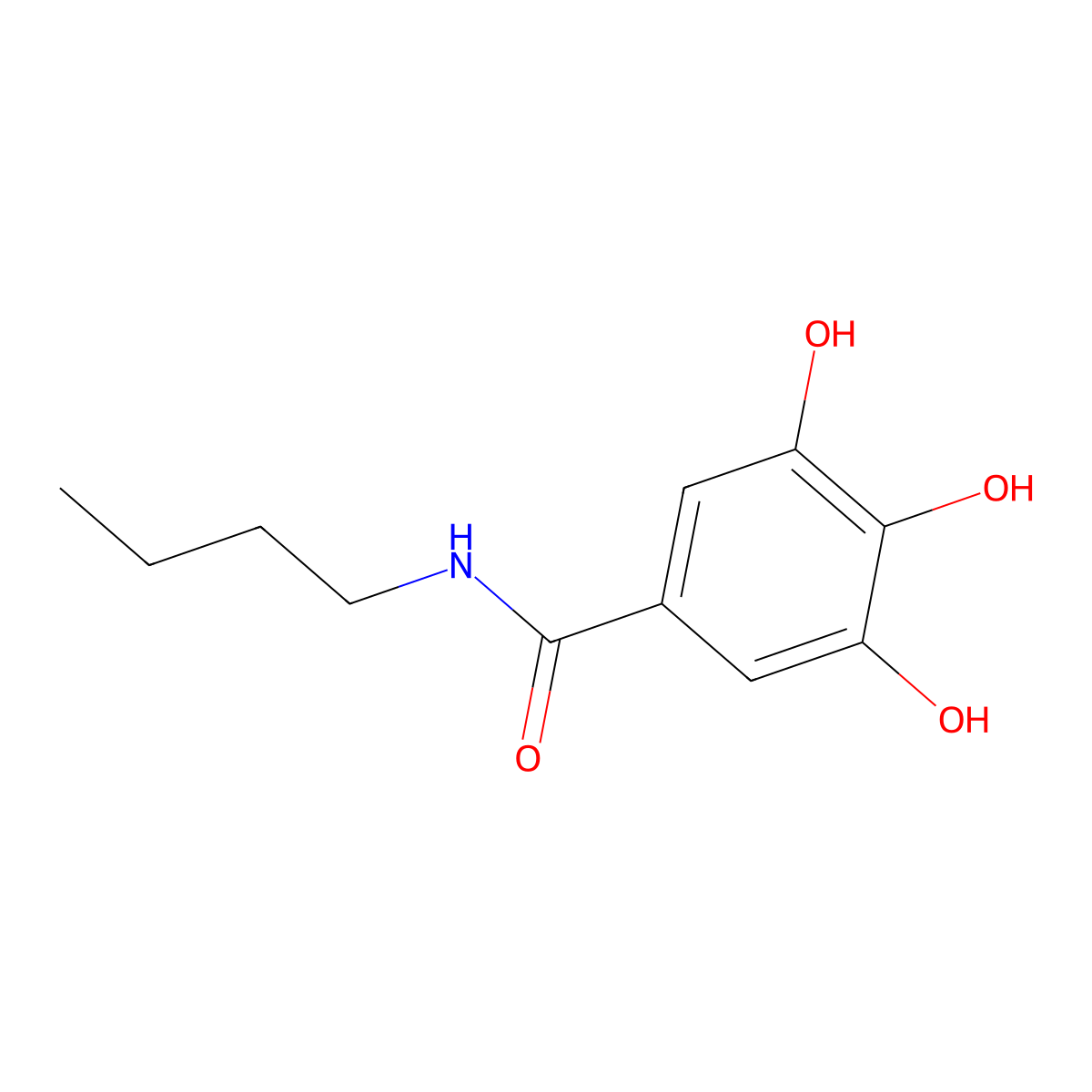 N-butyl-3,4,5-trihydroxybenzamide molecular structure, CAS 110482-92-3