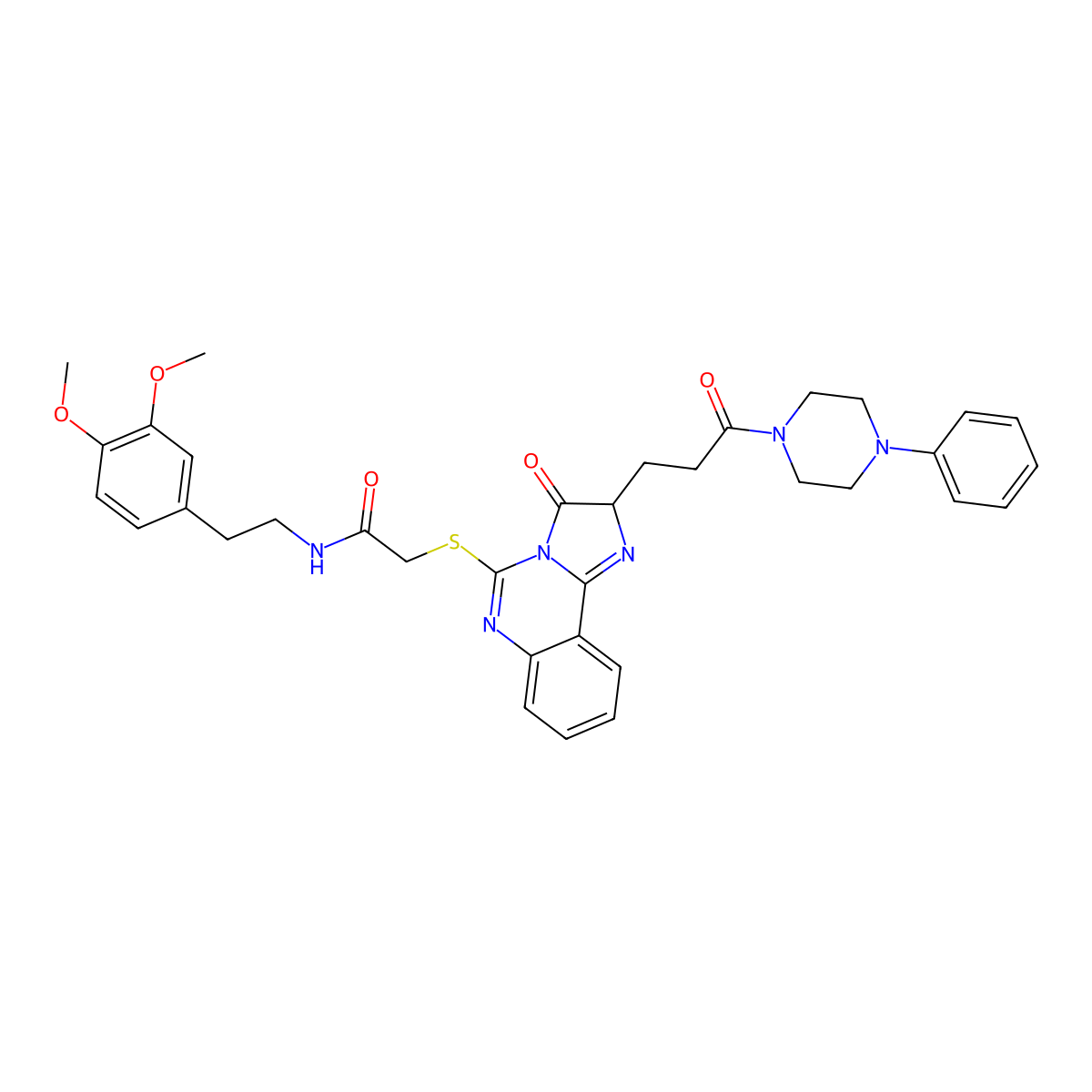 N-[2-(3,4-dimethoxyphenyl)ethyl]-2-({3-oxo-2-[3-oxo-3-(4-phenylpiperazin-1-yl)propyl]-2H,3H-imidazo[1,2-c]quinazolin-5-yl}sulfanyl)acetamide molecular structure, CAS 1104844-24-7
