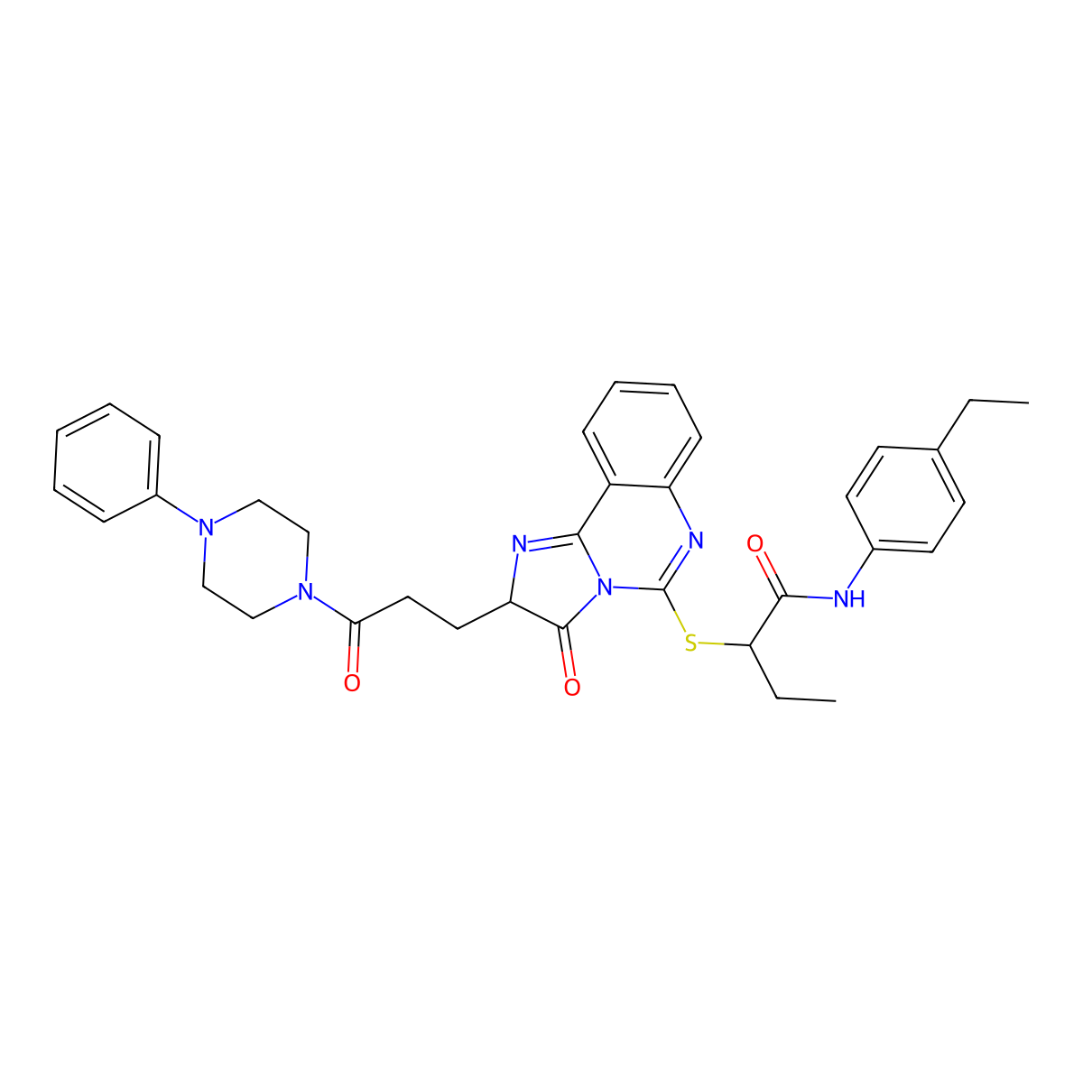 N-(4-ethylphenyl)-2-({3-oxo-2-[3-oxo-3-(4-phenylpiperazin-1-yl)propyl]-2H,3H-imidazo[1,2-c]quinazolin-5-yl}sulfanyl)butanamide molecular structure, CAS 1104845-35-3