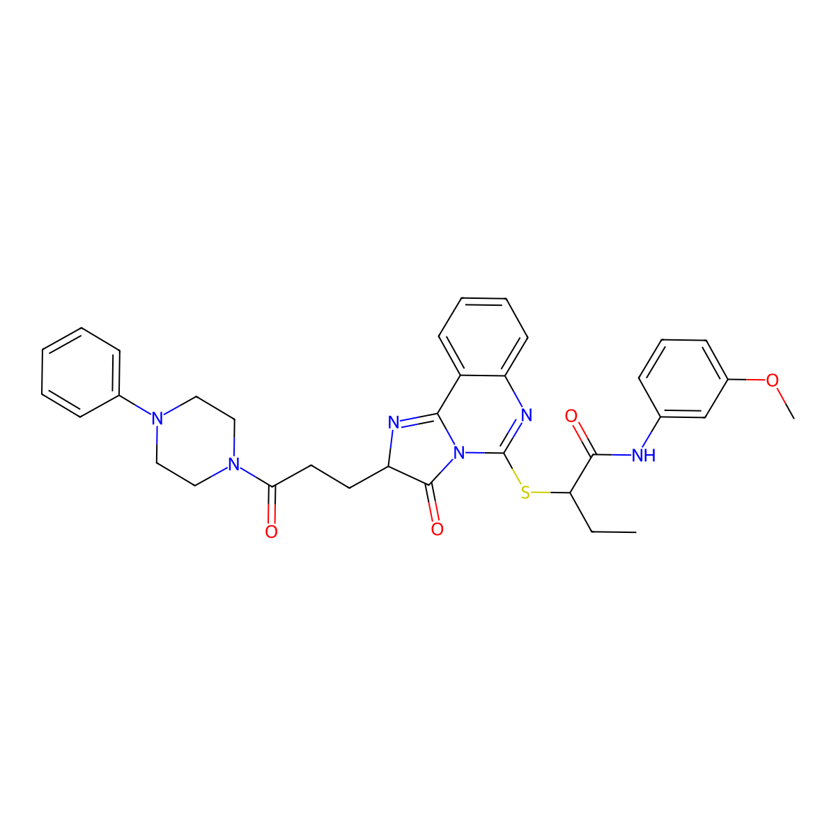 N-(3-methoxyphenyl)-2-({3-oxo-2-[3-oxo-3-(4-phenylpiperazin-1-yl)propyl]-2H,3H-imidazo[1,2-c]quinazolin-5-yl}sulfanyl)butanamide molecular structure, CAS 1104845-85-3