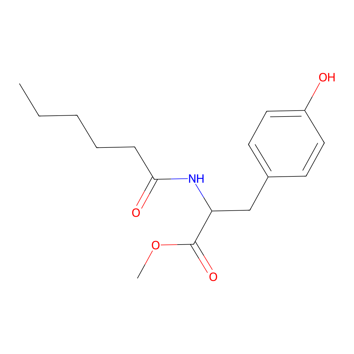 N-Hexanoyltyrosine methyl ester molecular structure, CAS 1104874-94-3