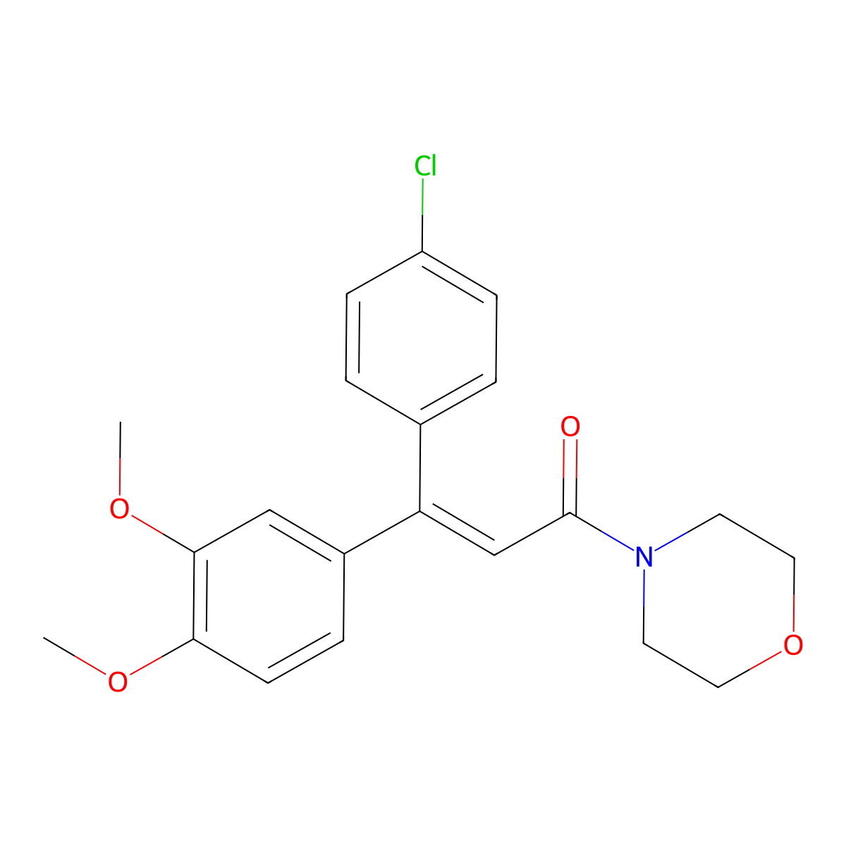 Dimethomorph molecular structure, CAS 110488-70-5