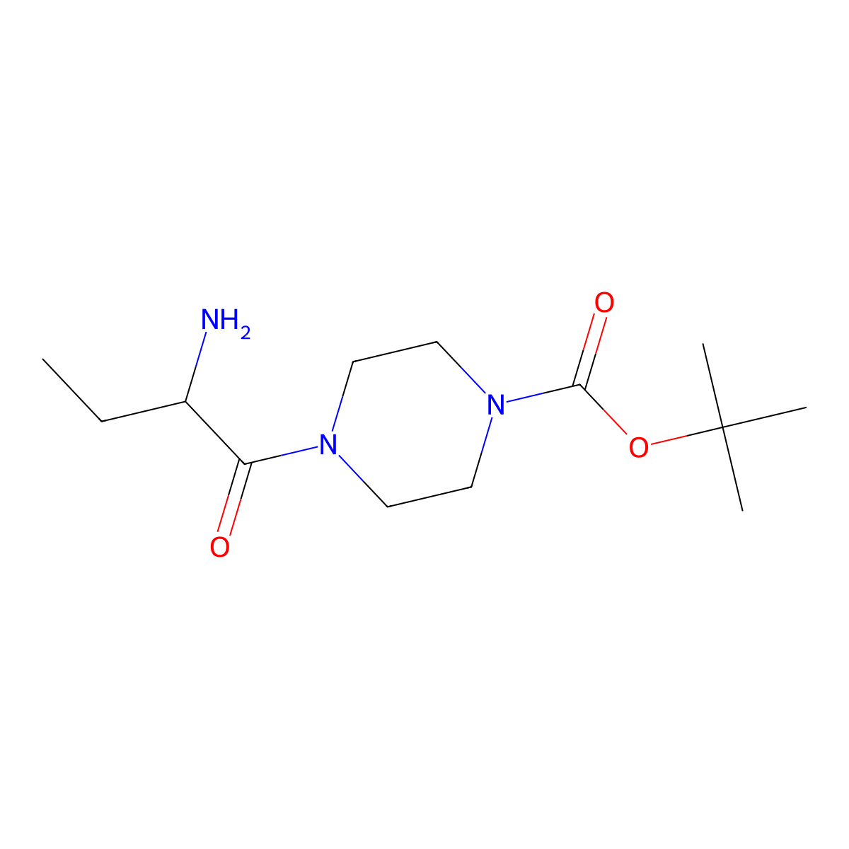 Tert-butyl 4-(2-aminobutanoyl)piperazine-1-carboxylate molecular structure, CAS 1104895-79-5