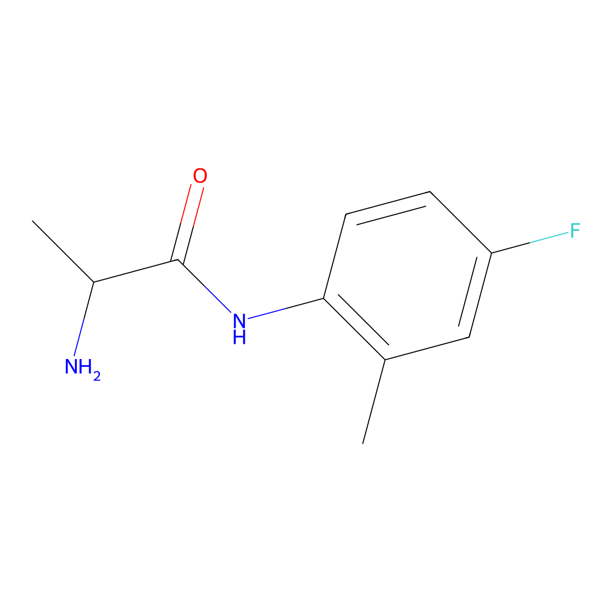 2-Amino-N-(4-fluoro-2-methylphenyl)propanamide molecular structure, CAS 1104919-88-1