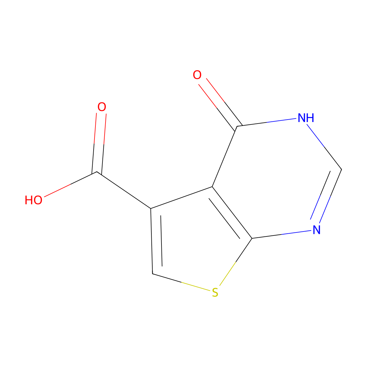4-Oxo-1,4-dihydrothieno[2,3-d]pyrimidine-5-carboxylic acid molecular structure, CAS 1104926-91-1