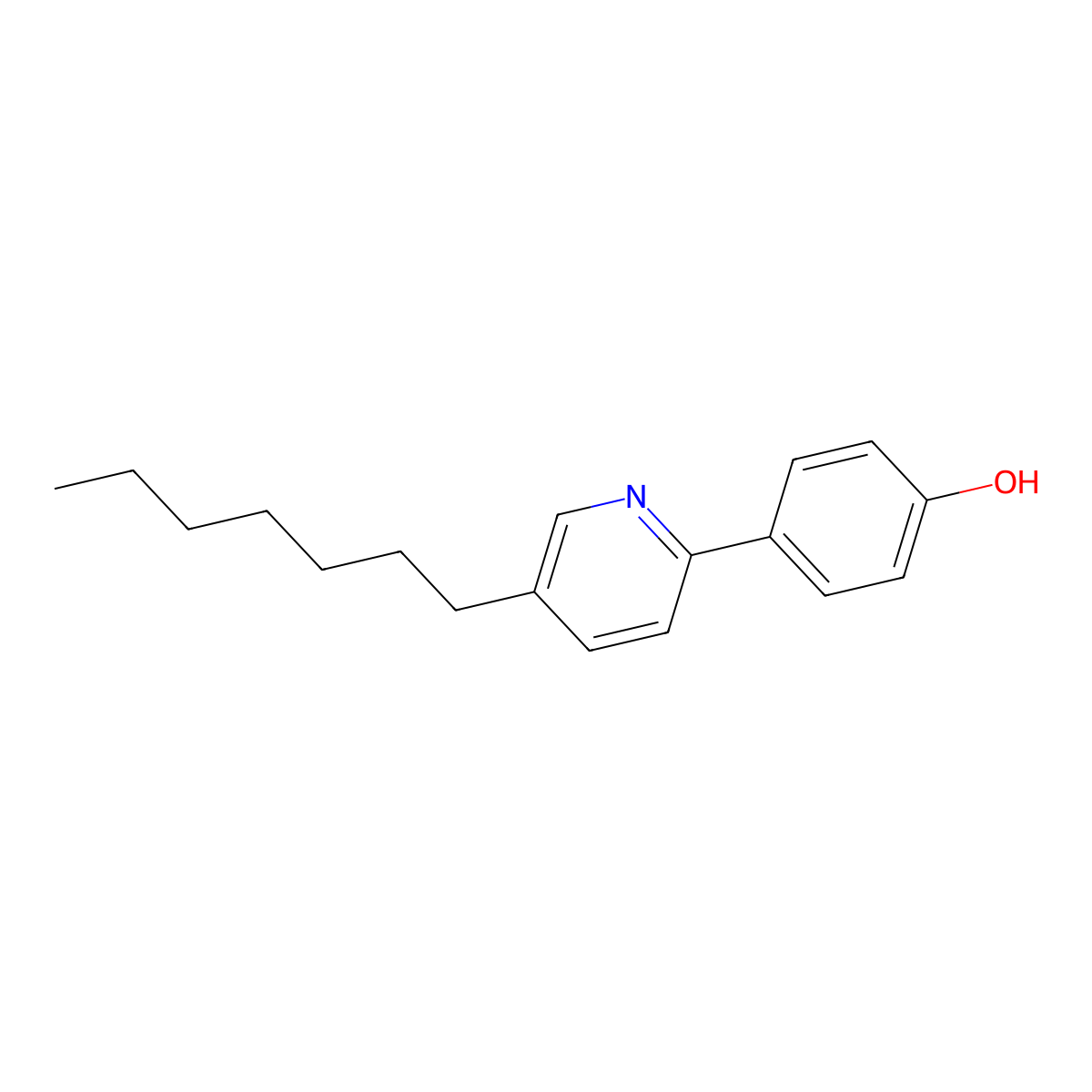 Phenol, 4-(5-heptyl-2-pyridinyl)- molecular structure, CAS 110500-52-2