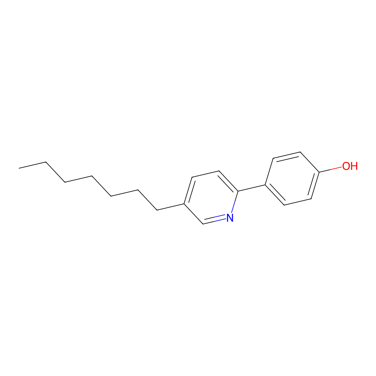 Phenol, 4-(5-heptyl-2-pyridinyl)- molecular structure, CAS 110500-52-2