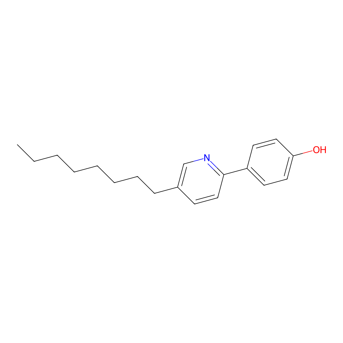 Phenol, 4-(5-octyl-2-pyridinyl)- molecular structure, CAS 110500-54-4