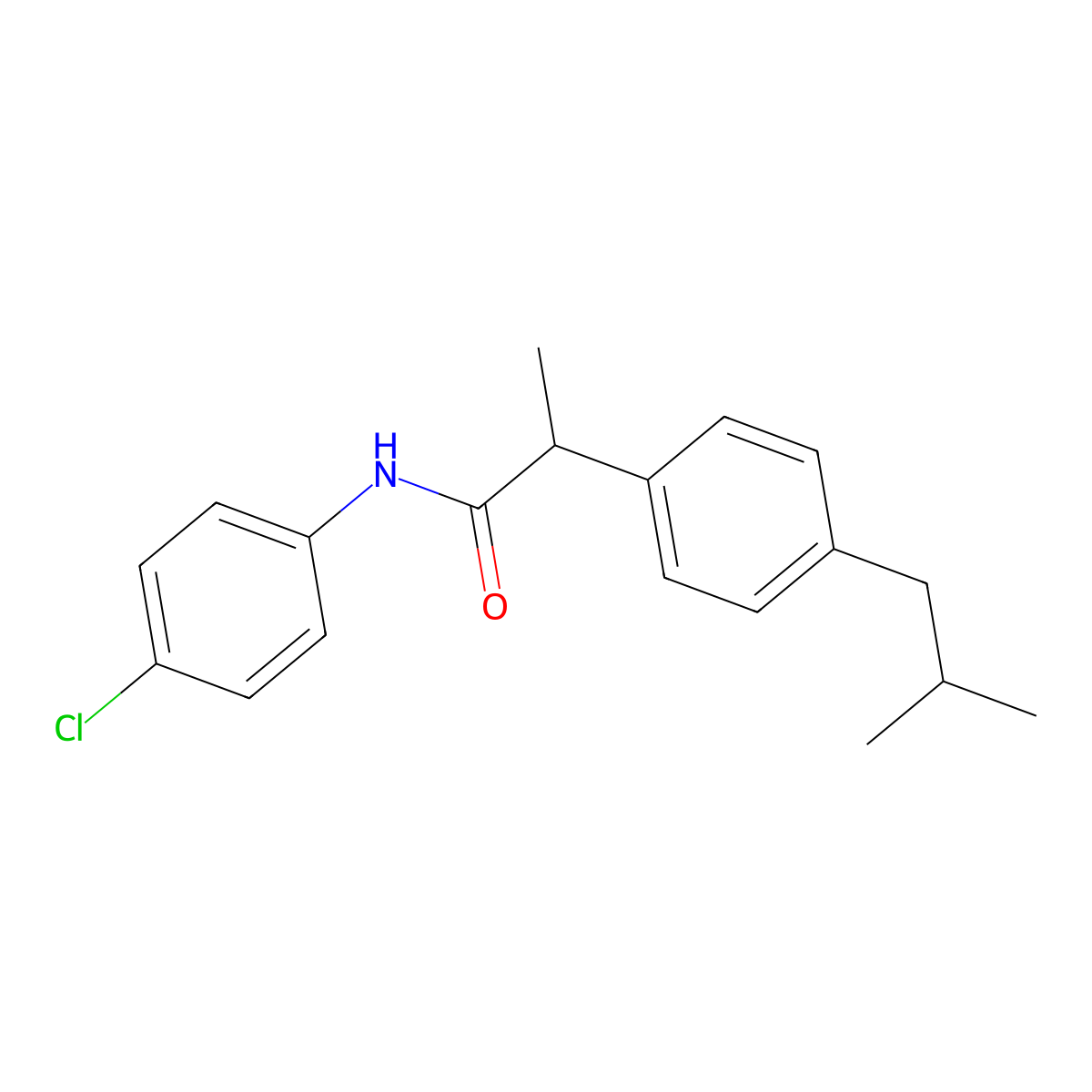 N-(4-chlorophenyl)-2-[4-(2-methylpropyl)phenyl]propanamide molecular structure, CAS 110501-22-9