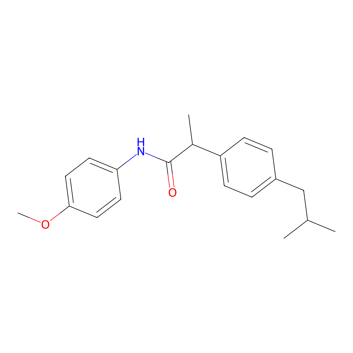 N-(4-methoxyphenyl)-2-[4-(2-methylpropyl)phenyl]propanamide molecular structure, CAS 110501-24-1