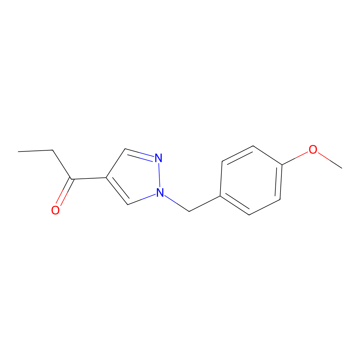 1-(1-(4-Methoxybenzyl)-1H-pyrazol-4-yl)propan-1-one molecular structure, CAS 1105039-60-8