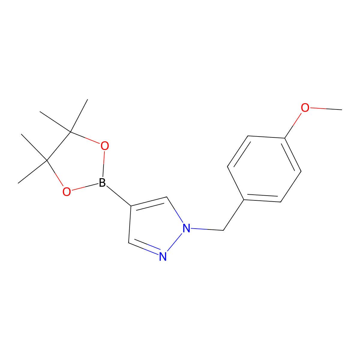1-(4-methoxybenzyl)-4-(4,4,5,5-tetramethyl-1,3,2-dioxaborolan-2-yl)-1H-pyrazole molecular structure, CAS 1105039-88-0