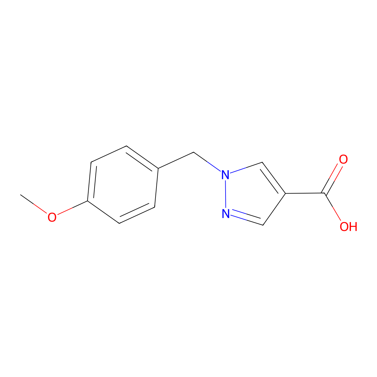 1-[(4-methoxyphenyl)methyl]-1H-pyrazole-4-carboxylic acid molecular structure, CAS 1105039-93-7