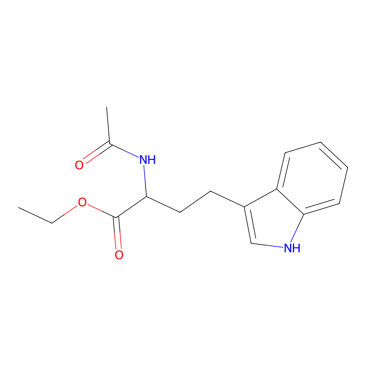 ethyl 2-acetamido-4-(1H-indol-3-yl)butanoate molecular structure, CAS 110504-55-7