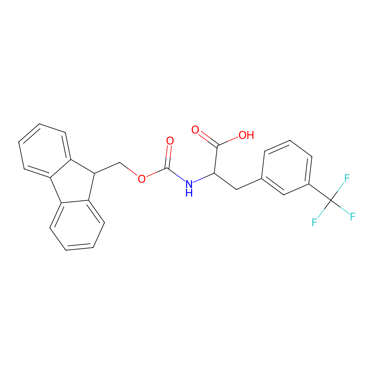Fmoc-D-3-Trifluoromethylphenylalanine molecular structure, CAS 1105045-61-1