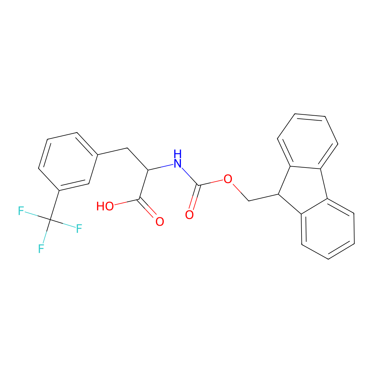Fmoc-D-3-Trifluoromethylphenylalanine molecular structure, CAS 1105045-61-1
