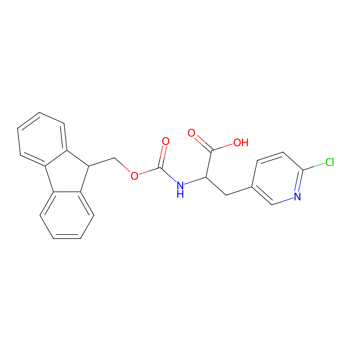 3-(6-chloropyridin-3-yl)-2-({[(9H-fluoren-9-yl)methoxy]carbonyl}amino)propanoic acid molecular structure, CAS 1105045-87-1