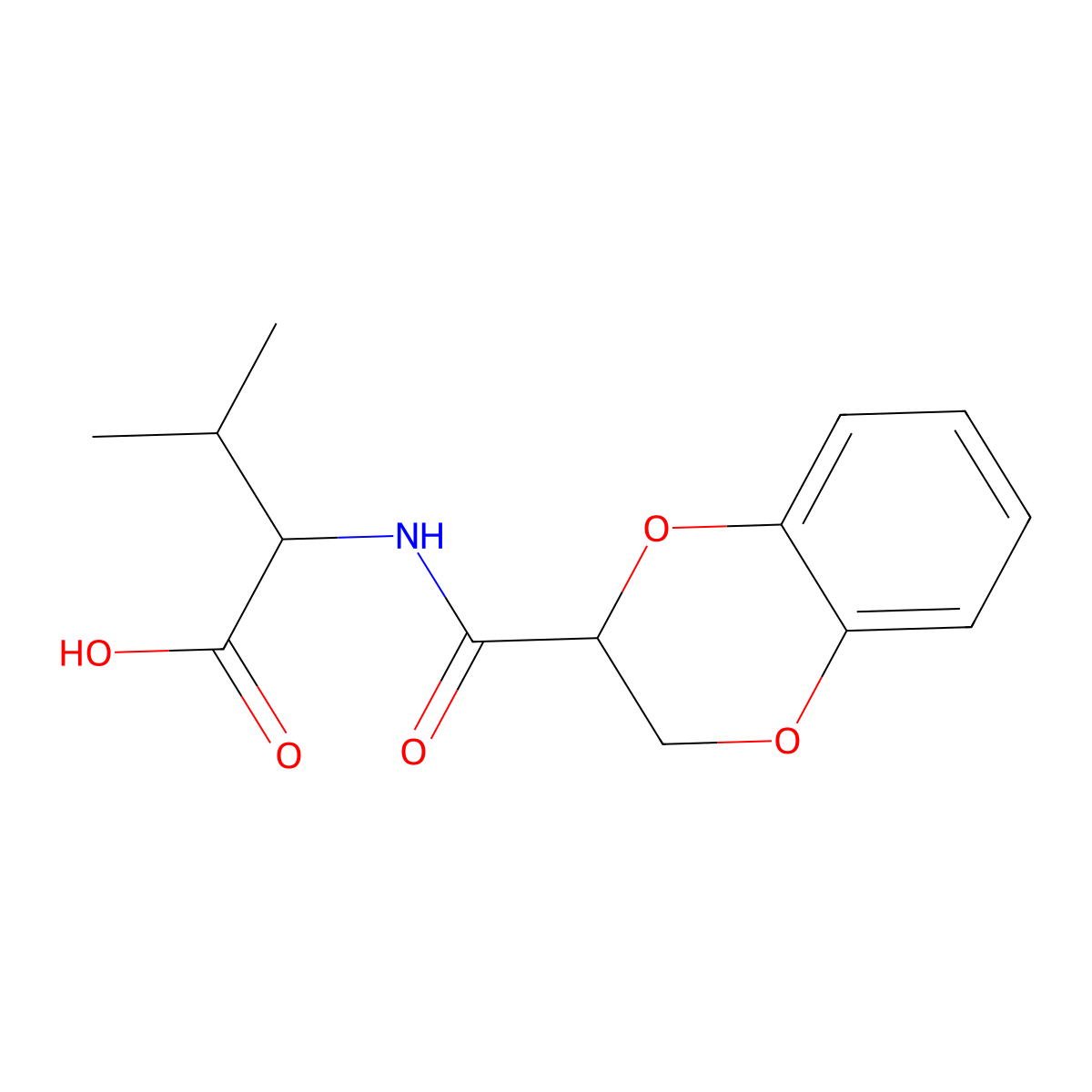 (2S)-2-(2,3-dihydro-1,4-benzodioxin-2-ylformamido)-3-methylbutanoic acid molecular structure, CAS 1105051-89-5