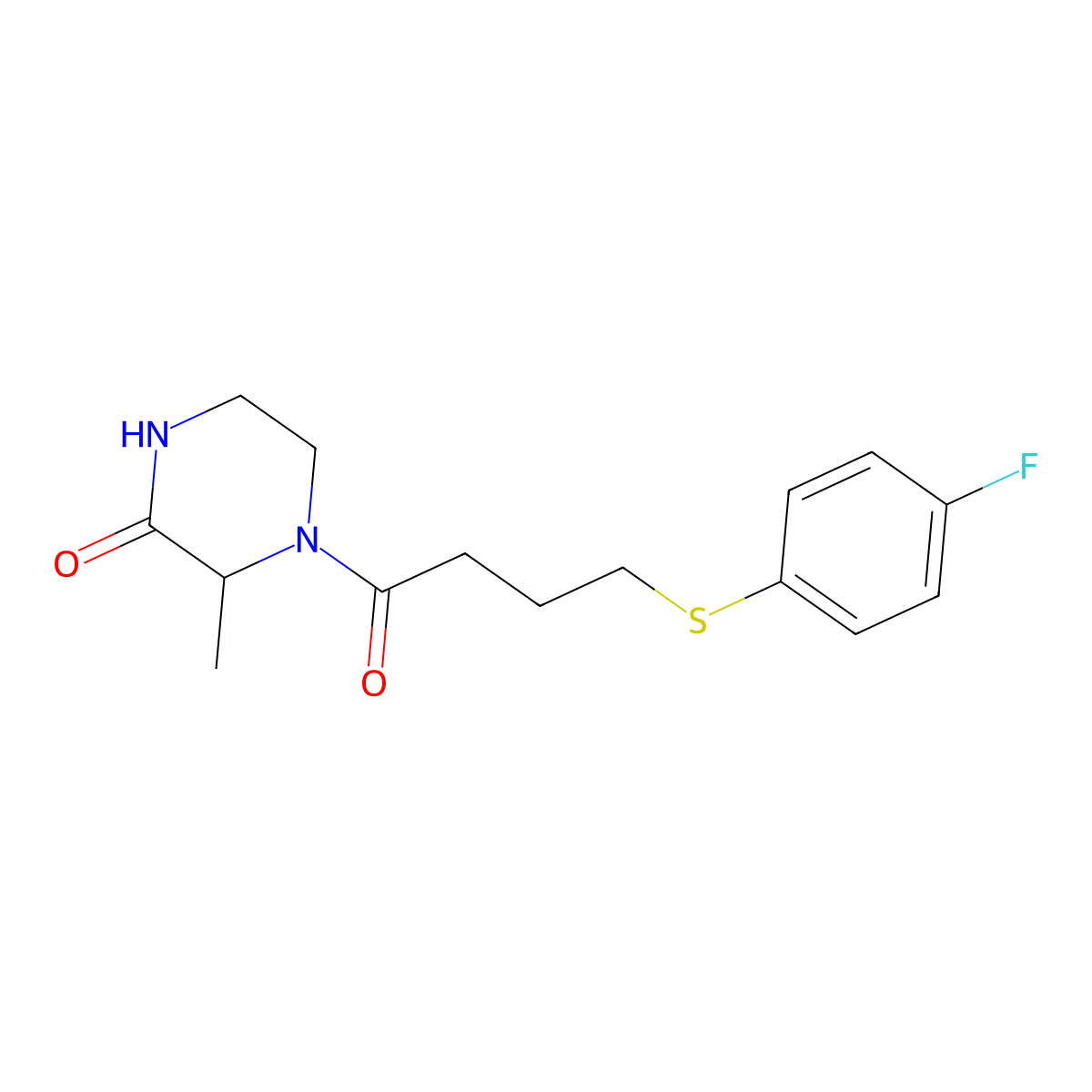 4-(4-((4-Fluorophenyl)thio)butanoyl)-3-methylpiperazin-2-one molecular structure, CAS 1105056-65-2