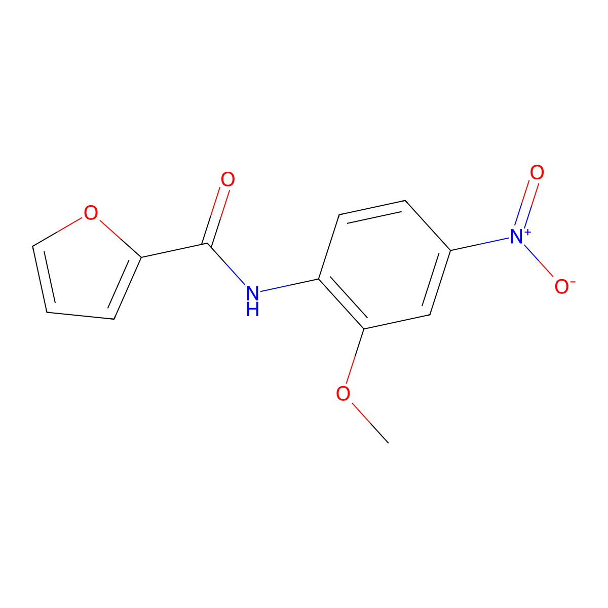 2'-Methoxy-4'-nitro-2-furanilide molecular structure, CAS 110506-16-6