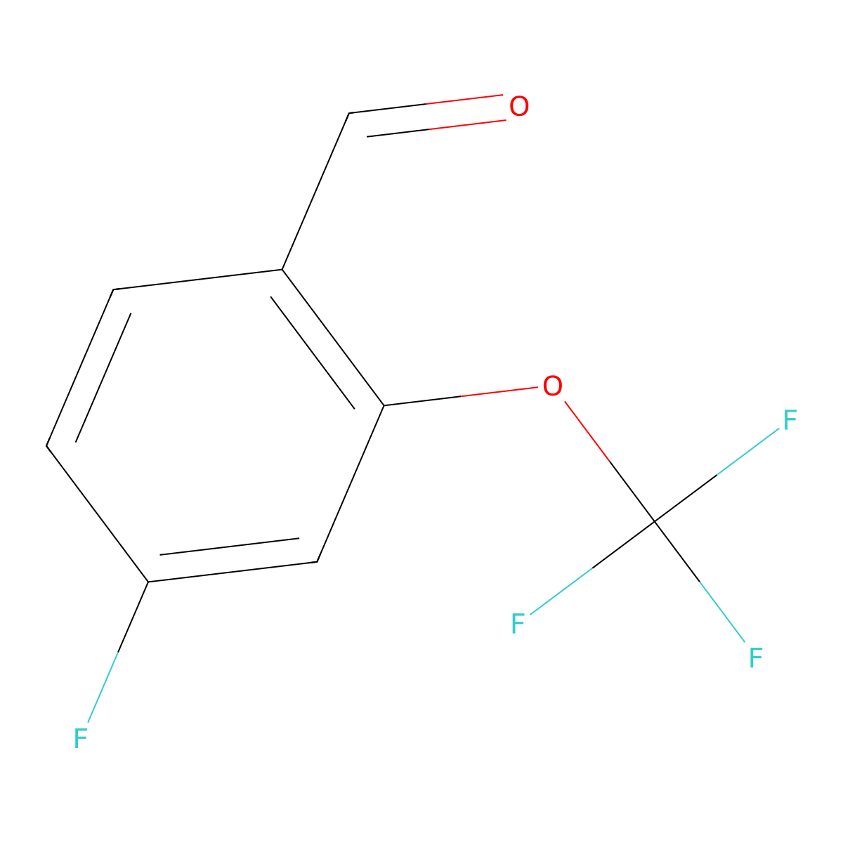 4-Fluoro-2-(trifluoromethoxy)benzaldehyde molecular structure, CAS 1105060-20-5
