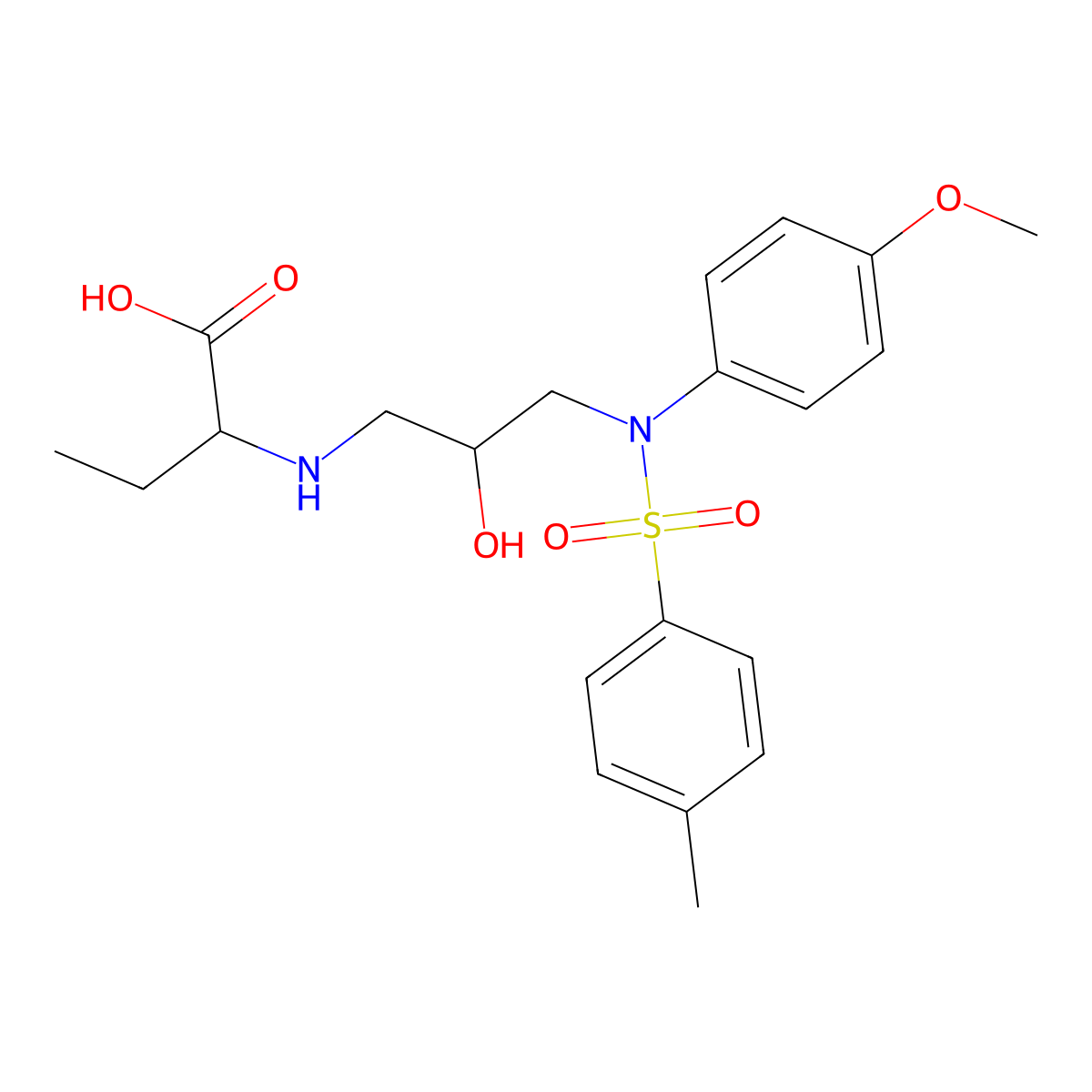 2-({2-hydroxy-3-[N-(4-methoxyphenyl)4-methylbenzenesulfonamido]propyl}amino)butanoic acid molecular structure, CAS 1105061-43-5