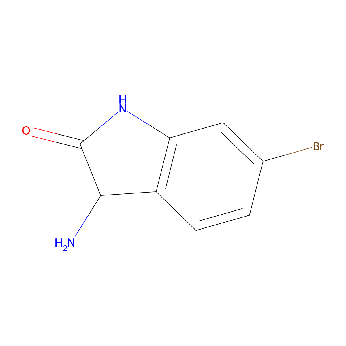 3-Amino-6-bromo-2,3-dihydro-1H-indol-2-one molecular structure, CAS 1105064-66-1