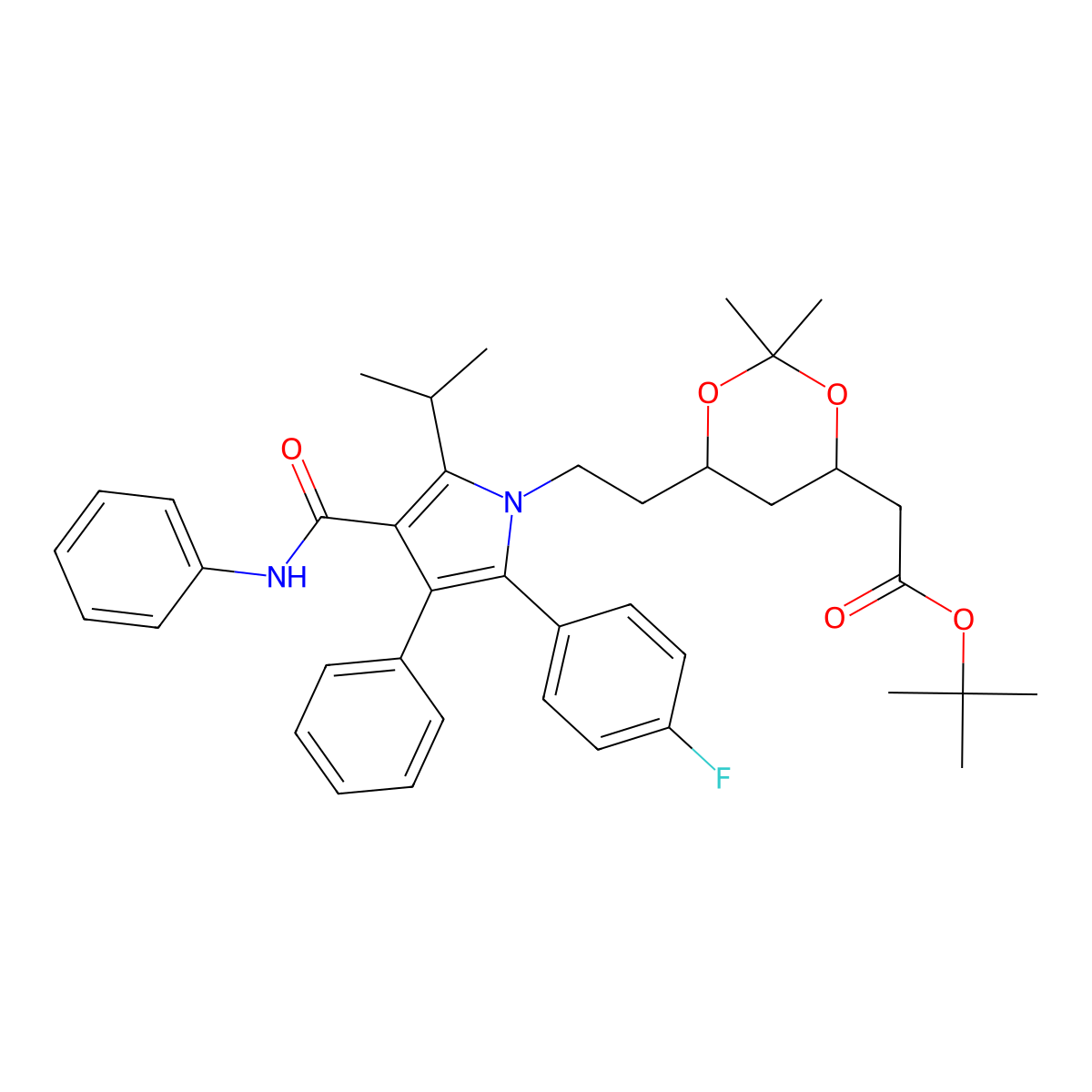 10-trans-Atorvastatin Acetonide tert-Butyl Ester molecular structure, CAS 1105067-90-0