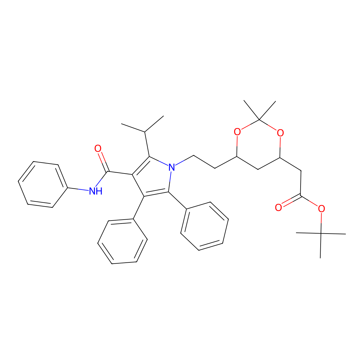 Defluoro Atorvastatin Acetonide tert-Butyl Ester molecular structure, CAS 1105067-91-1