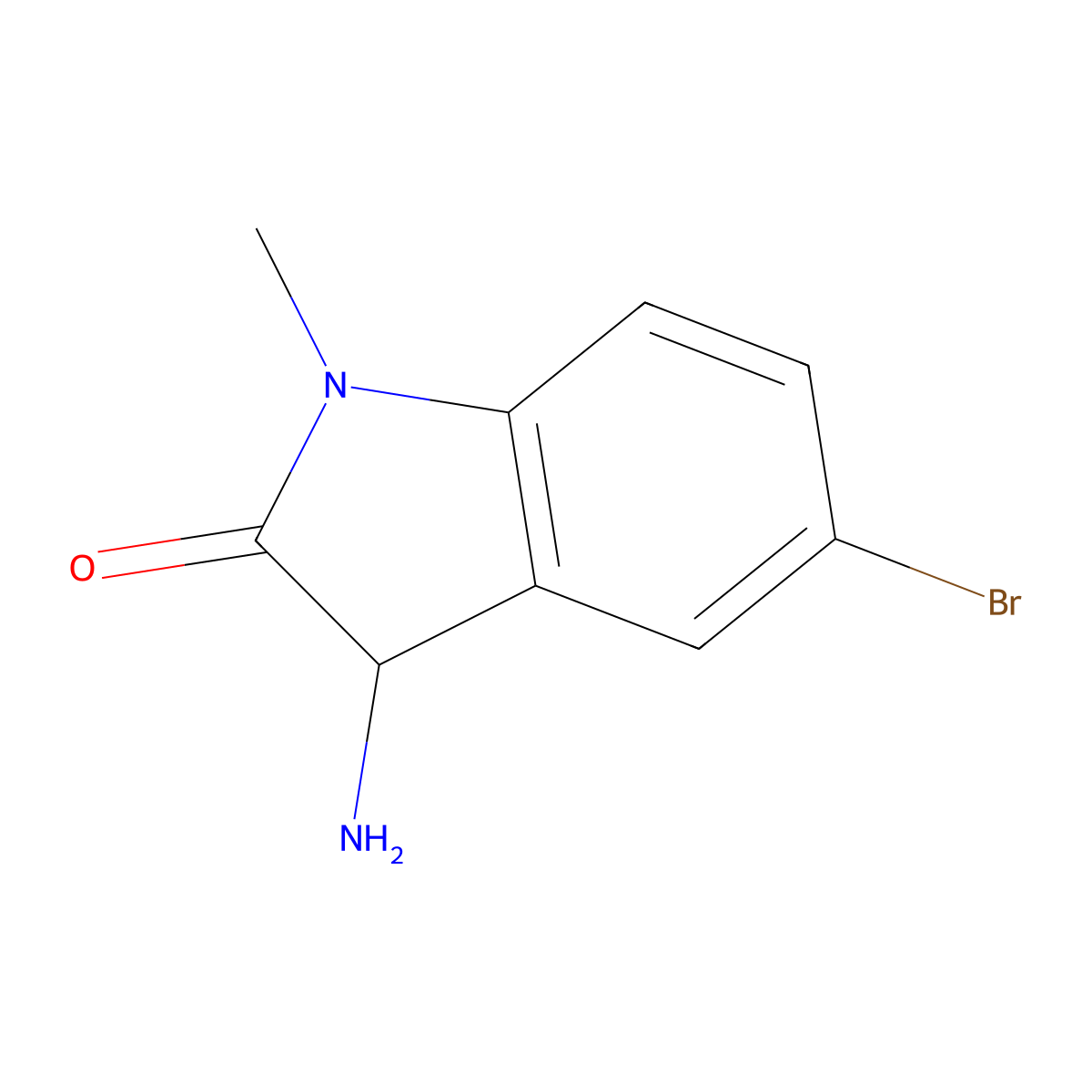 3-Amino-5-bromo-1-methyl-2,3-dihydro-1H-indol-2-one molecular structure, CAS 1105068-81-2