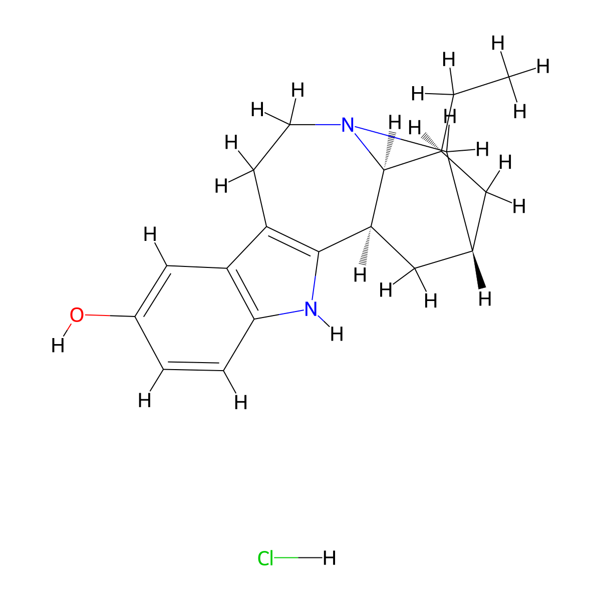 Noribogaine (hydrochloride) molecular structure, CAS 110514-35-7