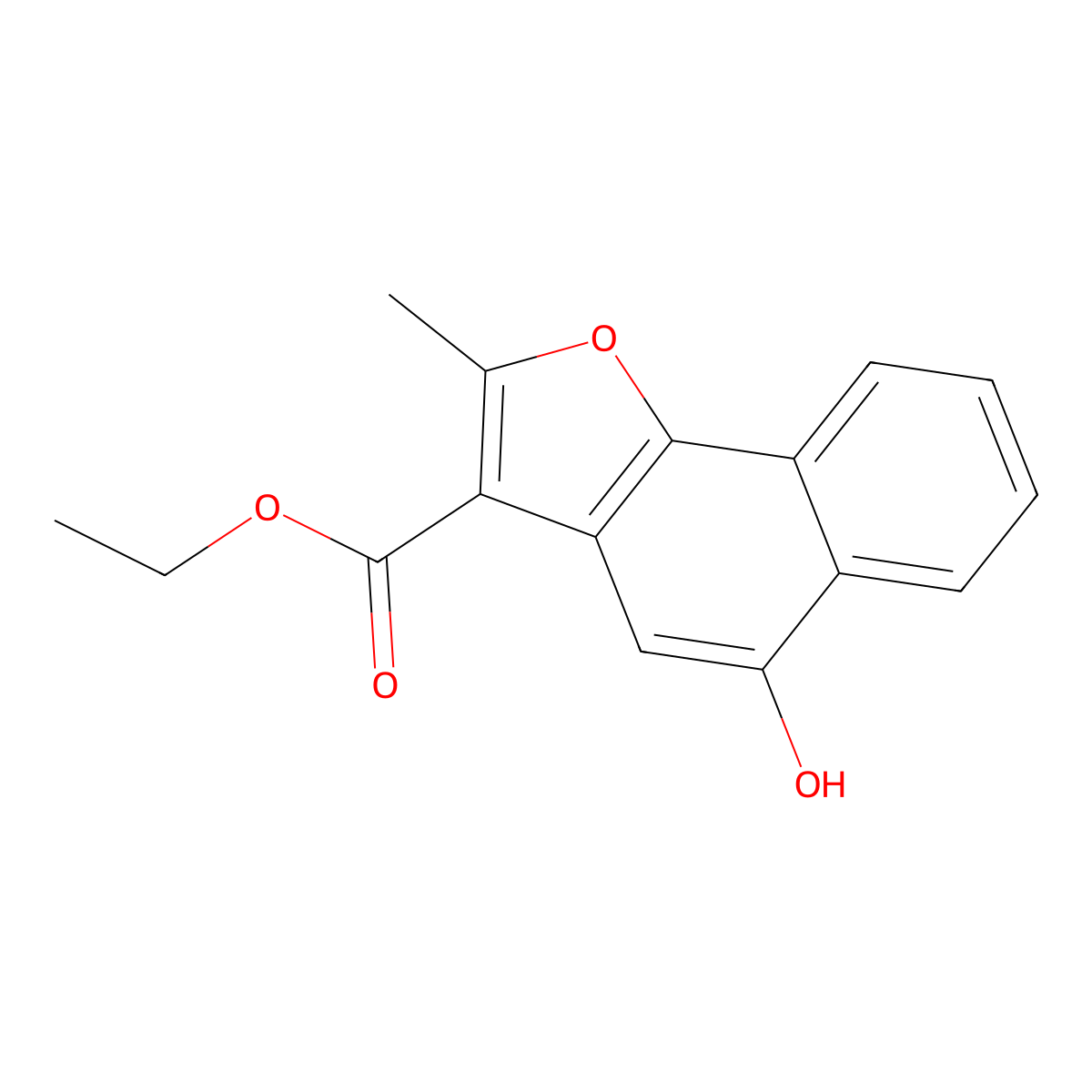 Ethyl 5-hydroxy-2-methylnaphtho[1,2-b]furan-3-carboxylate molecular structure, CAS 110514-99-3
